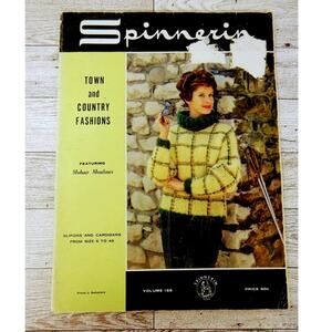 Vtg 1963 Spinnerin Knit Crochet Pattern Book Town & Country Fashions Vol 155 MCM
